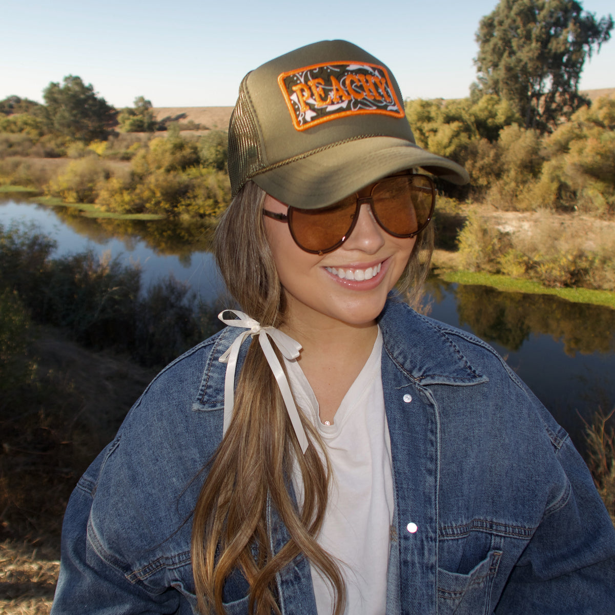 Peachy Patch Trucker Hat